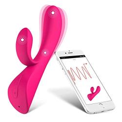 iBall G Spot Rabbit Vibrator with APP Control for Clitoris Stimulation, Powerful Wand Massager Cordless Rechargeable with 3 Motors, Thrusting Dildo 8 inch for Women Masturbation and Couple