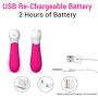 Wand vibrators | Smooth design | 9 Speed Patterns | Waterproof design | USB Rechargeable | Cordless | Medical-grade Silicone | For Men and Women