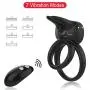 Cock Ring Vibrator with Rabbit Ears Double Ring 7 Vibration Modes for Men, PALOQUETH Rechargeable Vibrating Penis Ring Couples Vibrator for Partner Pleasure, Waterproof Wireless Remote Control
