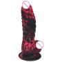 xinYxzR Dinosaur Scales Dildo G-spot Stimuate Silicone Orgasm Massage with Suction Cup Black Red
