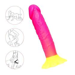 Lfcmf Skin Friendly Life Size Liquid Silicone Dîldɔ Soft and Safe with Suction Cup for Bedroom Play (Color : Red)