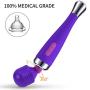 Portable Cordless Wand Massager, Waterproof and Rechargeable Multi-Function Massager,8 Kinds of Powerful Frequency 20 Modes, Muscle Relaxation Body Treatment（Purple）