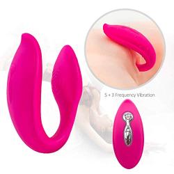 Mini U Shaped Wireless Rechargeable Couple Love Stimulation Wireless Vibrating Toy with Strong Patterns Handsfree USB Waterproof Wand Massager
