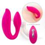 Mini U Shaped Wireless Rechargeable Couple Love Stimulation Wireless Vibrating Toy with Strong Patterns Handsfree USB Waterproof Wand Massager
