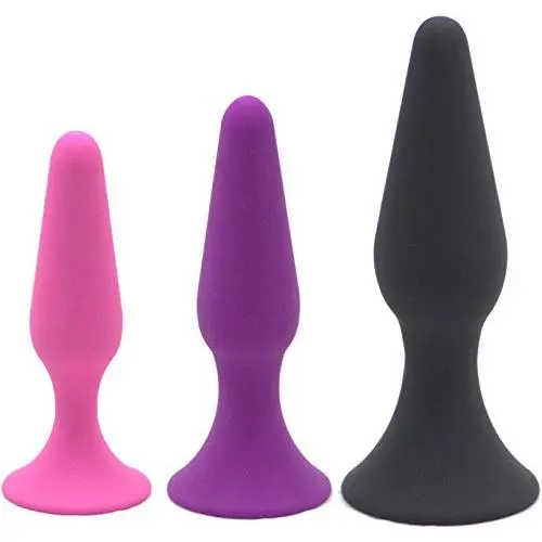 Velvet Soft Butt Plug Anal Training Kit + Ultimate Guide to Anal Sex for Women - Set of 3 Plugs - 3 Different Sizes from Small to Large - A key to Anal Sex - Comes in 3 Vibrant Colors