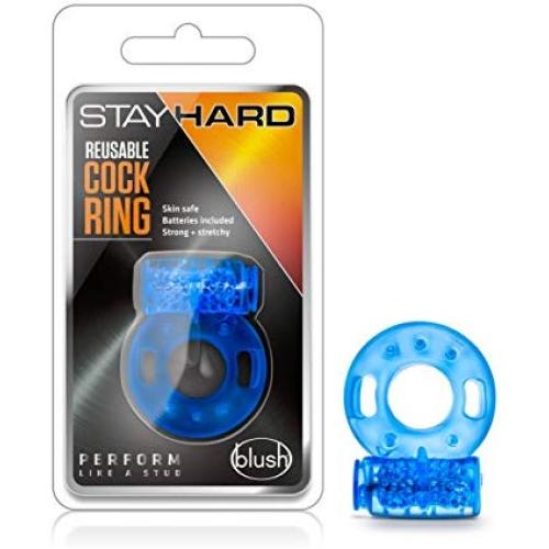 Stay Hard - Reusable Vibrating Cock Ring - Blue