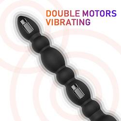 Double Motor Vibrating Anal Vibrator Prostate Massager with 7 Vibration modes, Treediride Rechargeable Waterproof Vibrating G Spot P Spot Vaginal Beads Butt Plug Sex Toy