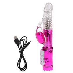 Rainly Pink Th-ru-s-ting Powerful Ro-ta-ting Rechargeable Body Massger - Waterproof & Slient, Best Gift for Lover