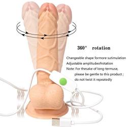 WYY Realistic Dildo Automatic G-Point Vibratór and Suctión Cup Female Hands-Free Séx Fun, PVC Energetic Penis Séx Toy Rechargeable Anal Vibratór for Orgasm Shirt