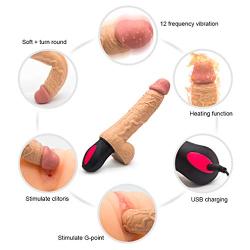 Huge-Vibratòr with 12 Speeds Rotating Vibrating Hands Free Play for Women