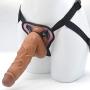 HYLHYL5-F Sǒft Běndǎblě Stǐck, Ultra-Lifelike Fantasy Perfect Sleeve Extender for Women Silicone with Strong Suction Cup PVC+ Artificial Leather Pants Brown Overall Length: 23cm