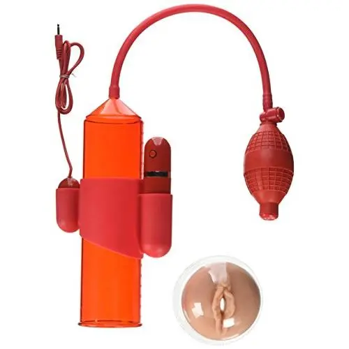 Novelties Supreme Vibrating Penis Pump Vagina, Red Novelties Supreme Vibrating Penis Pump Vagina, Red