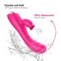 USB Recharging Soft Dual Motor Cordless Quiet Pleasure Waterproof Sucking Wireless 30-Speed Rábbit Vǐbrǎtǒrs for Home Fitness Sports Handheld Wand Vibrating Suction Color Rose Red