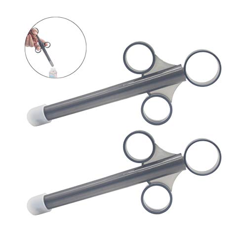 Lube Applicator with Scale for Precise Use, Reusable Lube Injector Syringe with Pull Ring,Personal Durable Lubricant Launcher for Women and Men,2 Pack
