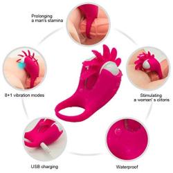 Tongue Ring Soft Silicon Vibrating Clock Ring Delay Lasting Enhance Lock Fine Rings for Men Time Delay Exercise
