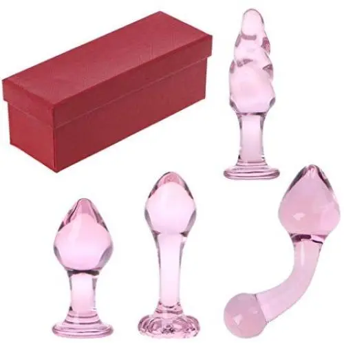 ABBY -J 4 Types Set Crystal Glass Amal Plug New Top Unique Design Toy Products Crystal Glass Pleasure Amal Plug