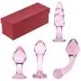 ABBY -J 4 Types Set Crystal Glass Amal Plug New Top Unique Design Toy Products Crystal Glass Pleasure Amal Plug