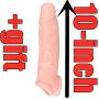 FDA 10 Inch Penis Sleeve Enlarger Ultra-Lifelike Fantasy X-Tensions Perfect Extender Extension Male Chastity Extension Cock Sleeves Dick Sock Reusable Condoms for Men