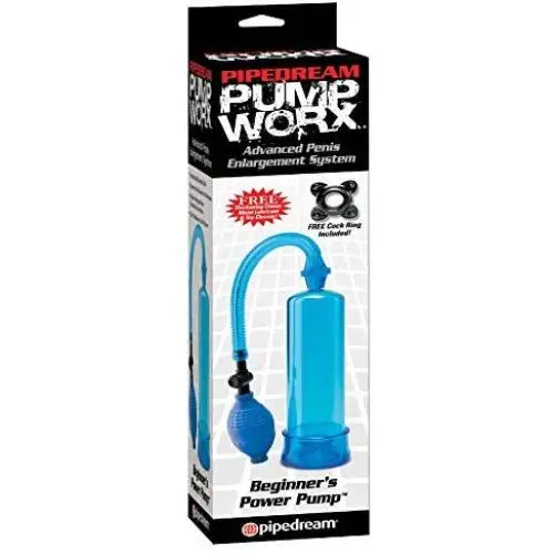 Pipedream Pump Worx Beginners Pump With Cockring Blue Pipedream Pump Worx Beginners Pump With Cockring Blue