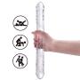 MATATA Dildo Adult Toy for Lesbian, 13.2 Inch Double Sided Dildo for Women Waterproof Flexible Double Dong with Curved Shaft for Vaginal G-spot and Anal Play(Clear)