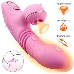 HEPSEXNV Double Vibrating Silicone Thrust Massager with Suction Massager Vîb~rá~törs G~Spôt for Woman Personal Fitness Màssàge, Comfortable (Color : Pink)