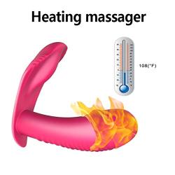 Body-Safe Silicone Wand Massager 10 Powerful Shock Vibrations Heating Muscle Massager IPX7 Full Waterproof Soundless - Remote Control Multi Shock Settings is Always a Right for You