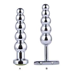 Perfect Size Metal Anal Hook Butt Plug with Balls Anal Dildo Prostate Plug Stainless Steel Anal Toys Iron Tree with Crystal