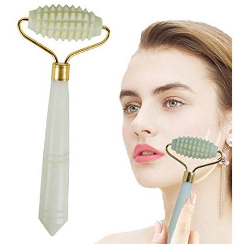 Denshine Jade Roller Massager, Slimming Tool Jade Facial Massage for Relaxation Anti Aging Rejuvenates Face and Neck Skin