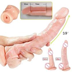 Silicone Cóndom Reusable Pênnís Sleeve Enlargement Toys for Men Chástity Clítoris Stímulator Pênnís Rings 10 INCH