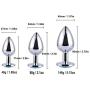 Skyvan 3PCS Steel Jeweled Sexy Stimulation Anal Butt Plugs Toys for Adult (Rose red)