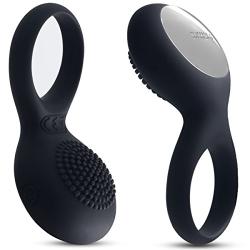 SVAKOM Tyler 100% Waterproof Rechargeable Powerful Vibrating Silicon Penis Ring Rabbit Cock Ring ,Clitoral Stimulate Massager Adult Products for Couples (Black)