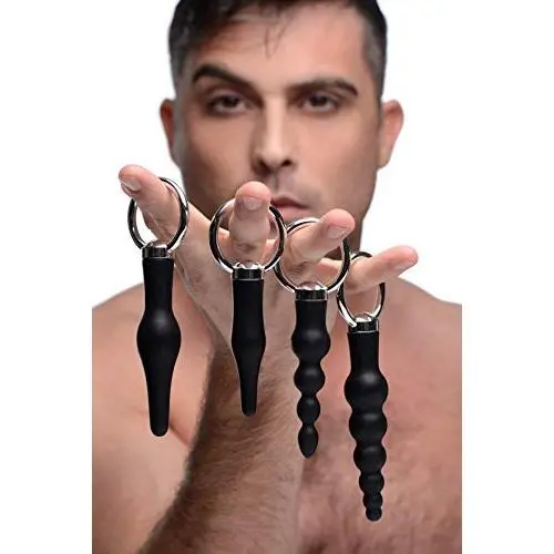 Master Series 4 Piece Silicone Anal Ringed Rimmer Set, Black Master Series 4 Piece Silicone Anal Ringed Rimmer Set, Black