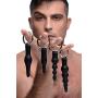 Master Series 4 Piece Silicone Anal Ringed Rimmer Set, Black