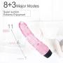 Jelly Vibrating Dildo 11 Major Modes G-Spot Vibrators Female Masturbation Orgasm for Women Sexbaby (Pink)
