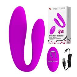 Donerty 12 Frequency U Shape Wireless Remote Control with Quiet Dual Motor Adult Toy for Women Couple