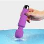 Waterproof Personal Cordless Wand Massager, Rechargeable Powerful Handheld Waterproof Body Massager with 20 Vibration Patterns and 8 Multi Speed for Full Body Massage(Purple)