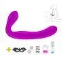 A-dult Female Vibrating Strapless Strap-On Double Penetration for Game (Purple) A-dult Female Vibrating Strapless Strap-On Double Penetration for Game (Purple)