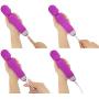 Personal Cordless Massager Wand by MagicStick Handheld Waterproof + Powerful Motor and High Quality Silicone Great for Therapeutic Massage and Relaxation 20 Vibration Patterns + 8 Speeds Mini (Purple)