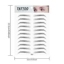 DKAF 2 Pcs 3D Hair-Like Authentic Eyebrows, Waterproof Imitation Ecological Natural Tattoo Eyebrow Stickers, Grooming Shaping Brow Shaper Makeup Eyebrow Transfer-E12