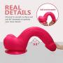 8" Dildo with Suction Cup Base Fake Penis Sex Toy with Balls for Vaginal G Spot and Adult Toys for Women (Rose)