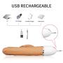 Realistic Dildo Thrusting Rabbit G-Spot Vibrator - Adorime Clitoris Vaginal Dual Stimulation Rechargeable Dildo Silicone Sex Toy for Women or Couples