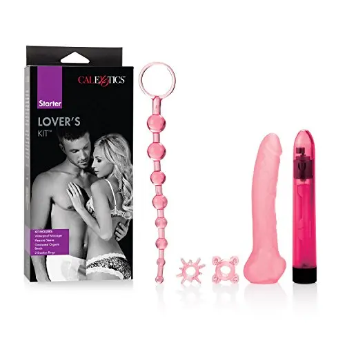 CalExotics Starter Lovers Kit – Adult Sex Toys For Couples - Waterproof Vibrator with Sleeve Anal Beads & Enhancement Ring Set – Multi Speed Personal Massager CalExotics Starter Lovers Kit – Adult Sex Toys For Couples - Waterproof Vibrator with Sleeve Anal Beads & Enhancement Ring Set – Multi Speed Personal Massager