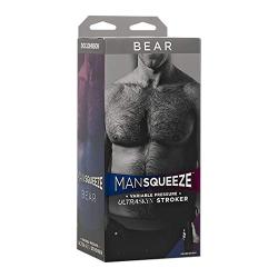 Doc Johnson Man Squeeze - Bear - Squeeze Plate for Precise Pressure - Twist End Cap to Control Suction - Discreet Premium Stroker - Male Masturbator, Vanilla