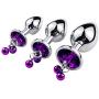 Sunnylela Metal Amal Plug with Traction Chain Rhinestone-Heart-Shaped Adult Health Six-Toys for Couple Beginner