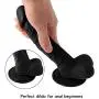 HUOLA Realistic 9 Inch Silicone Soft Ďîldɔ Waterproof Skin Body Massager Tool with Suction Cup for Women Men (Color : Black)