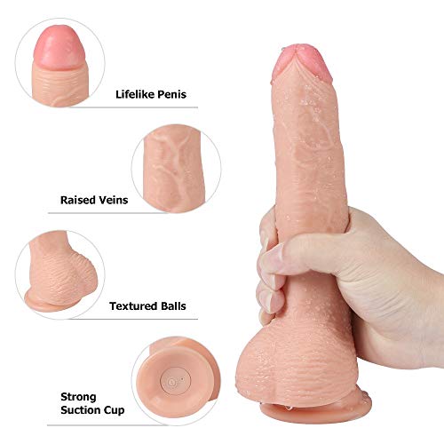 8.6 Inches Waterproof Rechargeable 20 Multi-Speed Vibrations Remote Control Massage Wand Personal Rotating Handsfree Body Relax Massage - Electric Toy for Women