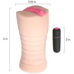 Realistic Male Masturbator for Masturbation- Tight Penis Stroker Sleeve with Lifelike Textures - Removable Vibrating Bullet