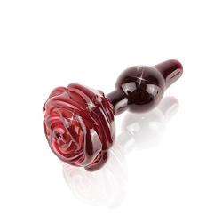 Pipedream Icicles No. 76 Anal Plug Massager Glass Rose Red