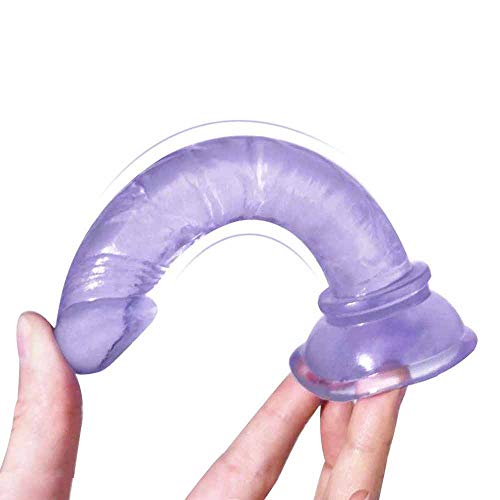 JSCRlove 100% Waterproof 6 Inch Did-Los Women Realistic Soft Suction Cup Toy Soft Wand Massager(Purple) Women Socks