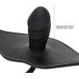 SMspade Leather Mouth Gag Adjustable Inflatable Dildo Gag Silicone Black